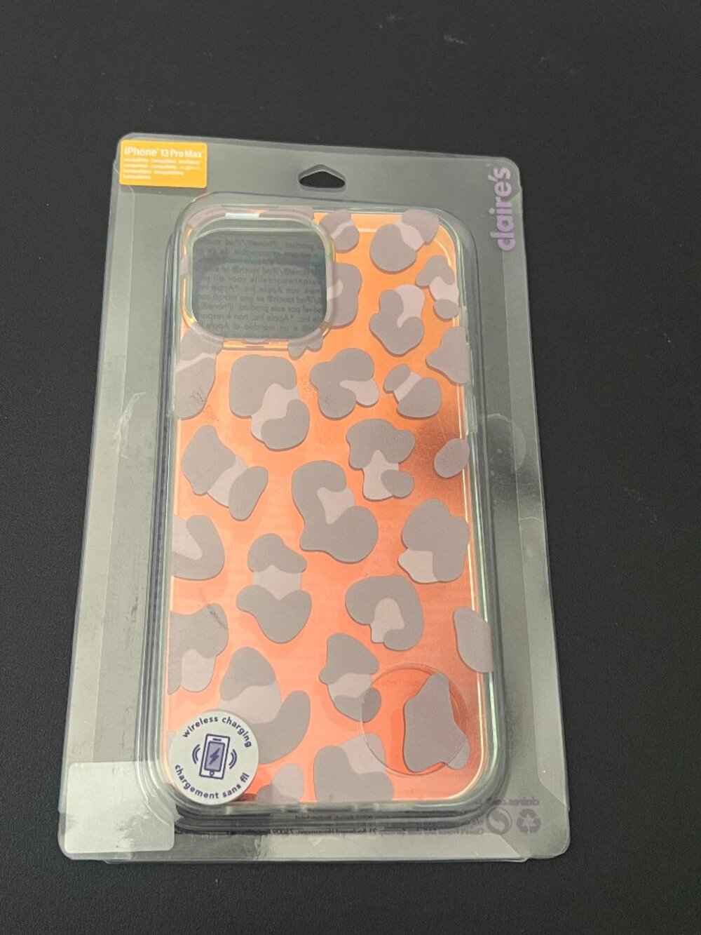Claire’s iPhone 13 Pro Max Case Iridescent Clear Leopard Print Y2K Aesthetic NWT